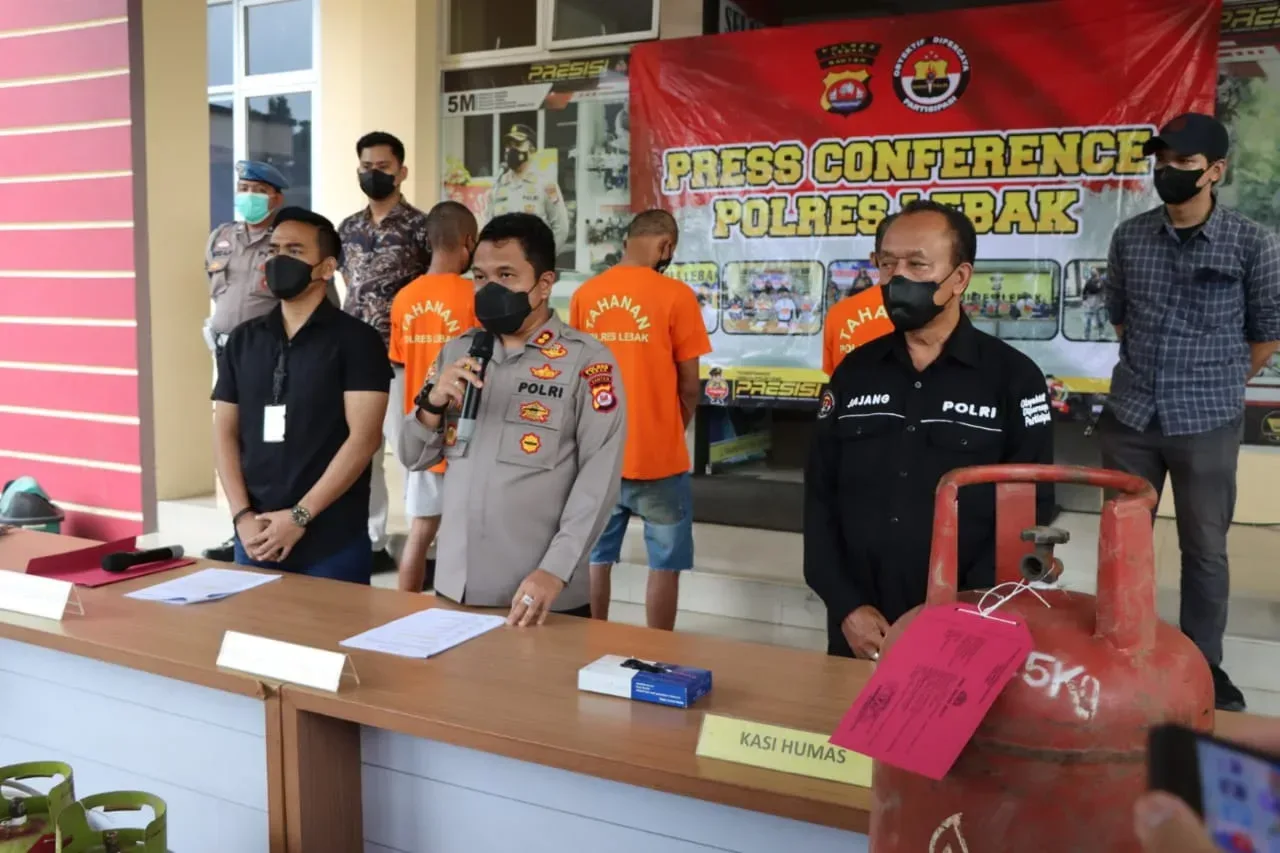 Tiga Pelaku Penyalahgunaan Gas Subsidi Diringkus Polres Lebak I Teras Media