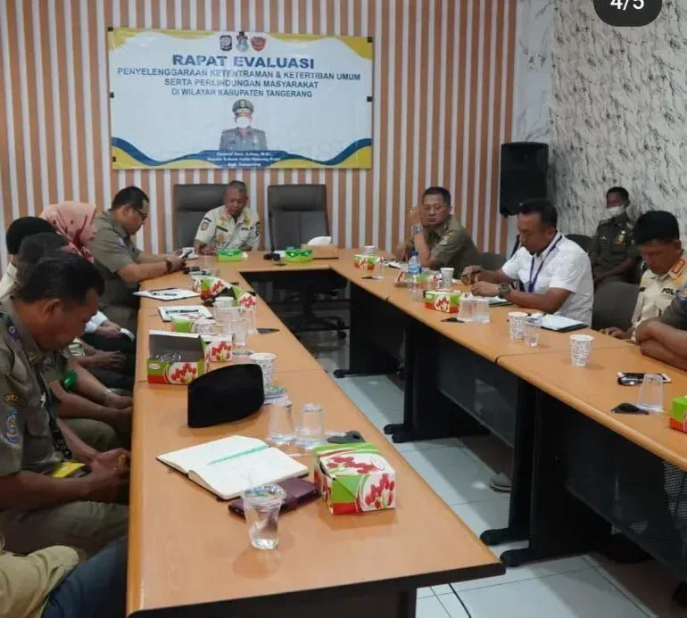 Satpol PP Gelar Rapat Koordinasi Evaluasi Trantibum Linmas Bersama Trantib Kecamatan Se-Kabupaten Tangerang I Teras Media