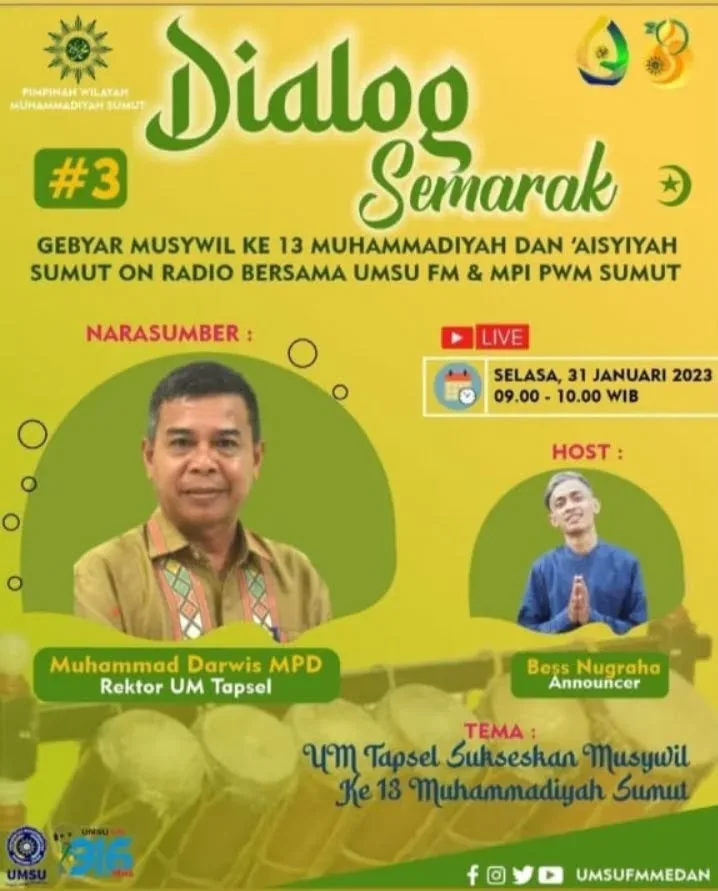 Muswil Ke-13 Muhammadiyah Akan Di Siarkan Langsung Radio ( komersial ) UMSU 91,6 FM Dari Padang Sidempuan. I Teras Media