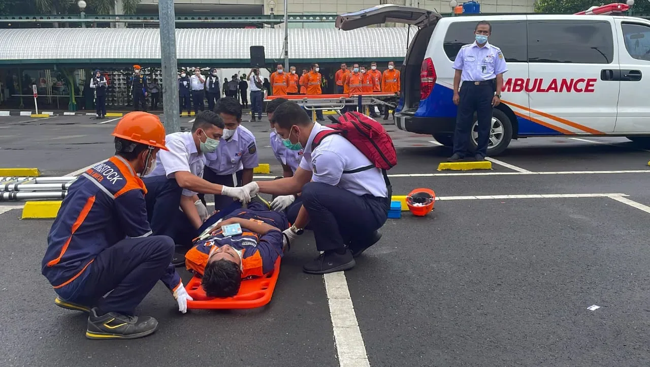 Daop 1 Jakarta Gelar Simulasi Penanganan Kecelakaan Kerja Pada Giat Apel Di Stasiun Gambir I Teras Media