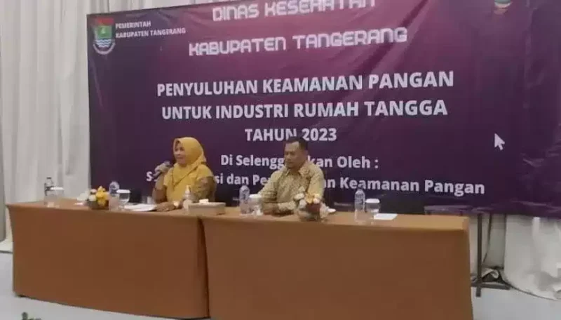 Dinkes Kabupaten Tangerang Berikan Penyuluhan Tentang Keamanan Pangan pada IRTP yang di selenggarakan pada tanggal 28 sampai dengan 1 maret 2023 di Hotel Lemo Tangerang. T