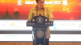 Menteri Hukum dan HAM Yasonna Laoly saat memberikan arahan untuk jalin silaturahmi. Kamis, (16/3/2023) 