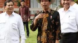 Jokowi, luhut Binsar Panjaitan dan Prabowo Sangat akrab pada pertemuan di istana bogor, Minggu(19/3/2023) 