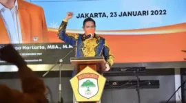 Keterangan foto : Ketua Bidang Hubungan Luar Negeri DPP Partai Golkar Dave Akbarshah Fikarno Laksono, Jumat (31/3/2023)
