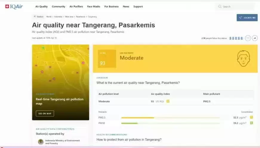 DLHK : Status Polusi Udara di Pasar Kemis Tangerang Tidak Seburuk Informasi yang Viral di Medsos I Teras Media