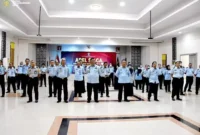 Kepala Kantor Wilayah Hukum dan HAM R. Andika Dwi Prasetya Ikuti Apel Persiapan Pengamanan Idul Fitri 1444 H, (Selasa, 18/4/2023)