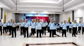 Kepala Kantor Wilayah Hukum dan HAM R. Andika Dwi Prasetya Ikuti Apel Persiapan Pengamanan Idul Fitri 1444 H, (Selasa, 18/4/2023) 