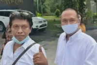 Keterangan foto : Wakil Ketua I Bara JP Provinsi Banten, Yusuf Reza Soleman bersama Adian Napitupulu, Kamis (7/4/2023)