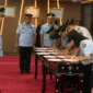Menteri Hukum Dan HAM Yassona Laoly Melantik 5 Pimti Madya Mendorong Terobosan Yang Kreatif, Selasa(4/4/2023) 