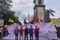 Keterangan foto : Demo HUT ke 149 Pandeglang, Selasa (4/4/2023)