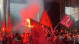 Keterangan foto : DPP IMM demo di Jakarta, Jumat (7/4/2023)