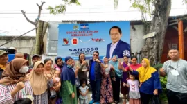 Keterangan foto : Anggota Komisi III DPR RI dari Fraksi Partai Demokrat, Santoso melakukan sosialisasi empat pilar MPR RI di RW 01 Kelurahan Angke, Kecamatan Tambora, Jakarta Barat, Selasa (11/4/2023)
