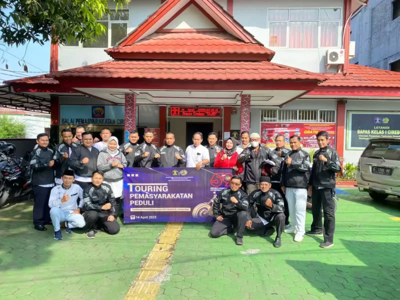 Bapas Cirebon ikuti touring Pemasyarakatan Peduli ke-59 2023 untuk memperingati Hari Bhakti Pemasyarakatan, (Jumat, 14/4/2023) 
