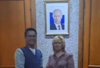 Keterangan foto : Tokoh Pemuda Banten, Egi Hendrawan saat bertemu Dubes Rusia, Veronika, Selasa (18/4/2023)