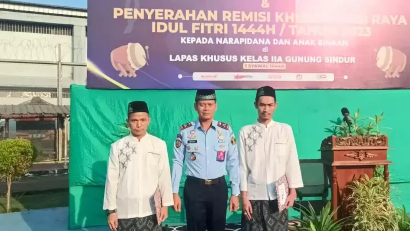Keterangan foto : Sebanyak 619 orang WBP mendapatkan Remisi Khusus Hari Raya Idul Fitri 2023, Sabtu (22/04).