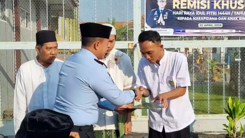 Lapas Indramayu Berikan Remisi Khusus Idul Fitri 1444 H, 3 Orang bebas, (Sabtu, 22/4/2023) 