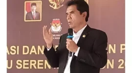 Anggota DPR RI Riyanta S.H dalam acara diskusi bertema sosialisasi, (Minggu, 9/4/2023) 