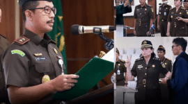 Pelantikan dan Pengambilan Sumpah dan Serah Terima Jabatan Pejabat Eselon Ill di Wilayah Kejaksaan Tinggi Banten. Kamis (6/4).