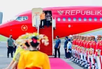 Foto: Ketibaan Presiden dan Ibu Iriana disimulasikan sebagaimana penyambutan para pemimpin ASEAN yang akan menghadiri Konferensi Tingkat Tinggi (KTT) ke-42 ASEAN yang akan digelar pada 10-11 Mei 2023 di Labuan Bajo, Kabupaten Manggarai Barat.