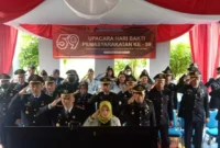 Keterangan foto : Bapas Subang ikuti upacara secara virtual yang dipusatkan di Lapangan Upacara Kementerian Hukum dan HAM RI yang dipimpin langsung Menteri Hukum dan HAM, Yasonna Laoly, Selasa (2/5/2023)