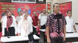 Kegiatan Syukuran Ini diikuti Oleh Kepala Lapas Cirebon, Pejabat, Staf Beserta jajaran Lapas Cirebon Kementerian Hukum dan HAM Secara Virtual, (Kamis, 4/5/2023) 