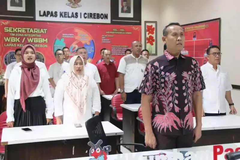 Kegiatan Syukuran Ini diikuti Oleh Kepala Lapas Cirebon, Pejabat, Staf Beserta jajaran Lapas Cirebon Kementerian Hukum dan HAM Secara Virtual, (Kamis, 4/5/2023) 