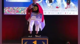 Keterangan foto : Atlit Kempo dari Rutan Kelas I Bandung, Helga, Kamis (4/5/2023)
