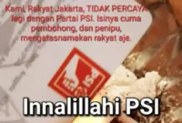 Keterangan foto : Poster tulisan Bacaleg PSI disebut banyak titipan, Sabtu (6/5/2023)