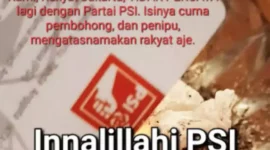 Keterangan foto : Poster tulisan Bacaleg PSI disebut banyak titipan, Sabtu (6/5/2023)
