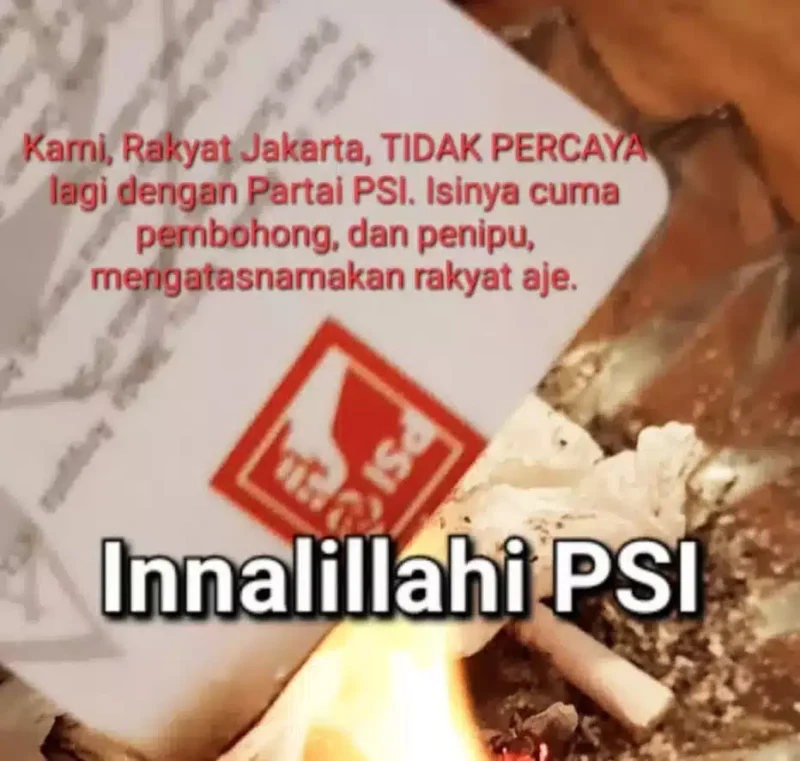 Keterangan foto : Poster tulisan Bacaleg PSI disebut banyak titipan, Sabtu (6/5/2023)