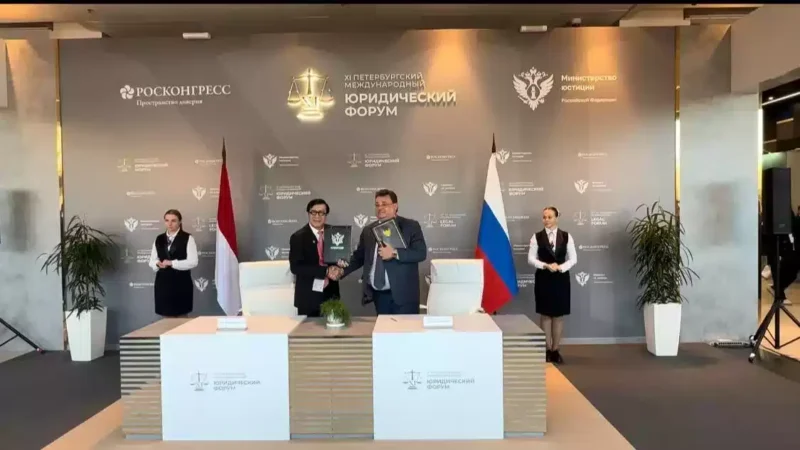 Indonesia Dan Rusia Menandatangani Memorandum Of Understanding Kerjasama Di Bidang Hukum, (Sabtu, 13/5/2023) 