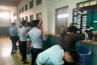 Keterangan foto : Lapas Khusus Kelas IIA Gunung Sindur menggelar kegiatan razia atau penggeledahan di blok hunian warga binaan, Senin (15/05).