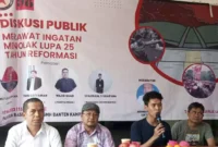 Aktivis 98 Banten sepakat agar pemerintah serius mengadili pelaku pelanggar HAM yang terjadi di tahun 1998,(Rabu, 17/5/2023) 