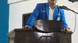 Keterangan foto : Rapen Agustinus AM Sinaga, dari arena Kongres XII GAMKI di Kota Ambon, Maluku, Kamis malam (18/05/2023)