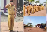 Foto: Apel Pagi di Halaman Kantor Kecamatan Sindang Jaya Kabupaten Tangerang. Senin (22/5).