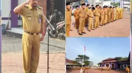 Foto: Apel Pagi di Halaman Kantor Kecamatan Sindang Jaya Kabupaten Tangerang. Senin (22/5).