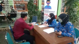 Keterangan foto : Kepala Perwakilan Ombudsman RI Jakarta Raya dan jajaran yang turut menyelenggarakan Penerimaan dan Verifikasi Laporan (PVL) On The Spot di Aula Mahasiswa Sunan Giri, Jakarta, Rabu (31/5/2023)