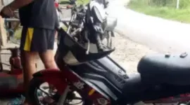 Poto : Kendaran Siswa SMPN 1 Cibadak yang nyaris di gondol maling di parkiran sekolah