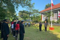 Keterangan foto : Upacara peringatan hari lahir Pancasila Tahun 2023 digelar di seluruh Indonesia termasuk di Balai Pemasyarakatan Kelas II Subang, Kamis (1/6/2023)