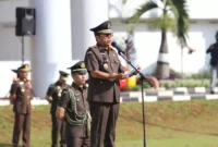 Keterangan foto : Wakil Jaksa Agung Dr. Sunarta mewakili Jaksa Agung membacakan sambutan Presiden Republik Indonesia pada Upacara Peringatan Hari Lahir Pancasila 1 Juni 1945 – 1 Juni 2023