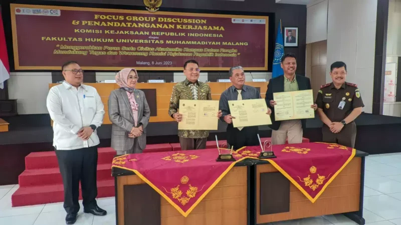 Keterangan foto : penandatangan Mou tersebut dilaksanakan pada Kamis 08 Juni 2023, bertempat di lantai 7 Gedung Kuliah Bersama (GKB) 4 Universitas Muhammadiyah Malang, Kamis (8/6/2023)