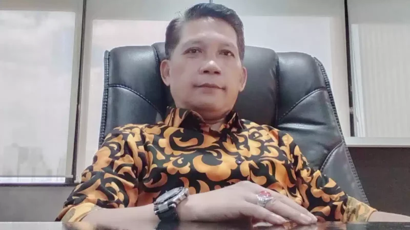 Keterangan foto : Sekjen Mata Hukum, Mukhsin Nasir mempertanyakan penyelesaian ratusan hektare tanah di Wanasalam yang dicaplok oleh PT Panggung untuk dijadikan Hak Guna Usaha, Jumat (16/6/2023)