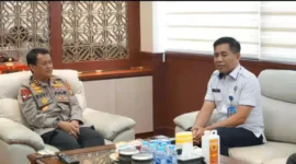 Keterangan foto : Kapolda Banten Irjen Pol Prof. Dr. Rudy Heriyanto menerima kunjungan silaturahmi Kepala BNN Provinsi Banten, Rabu (14/6/2023)