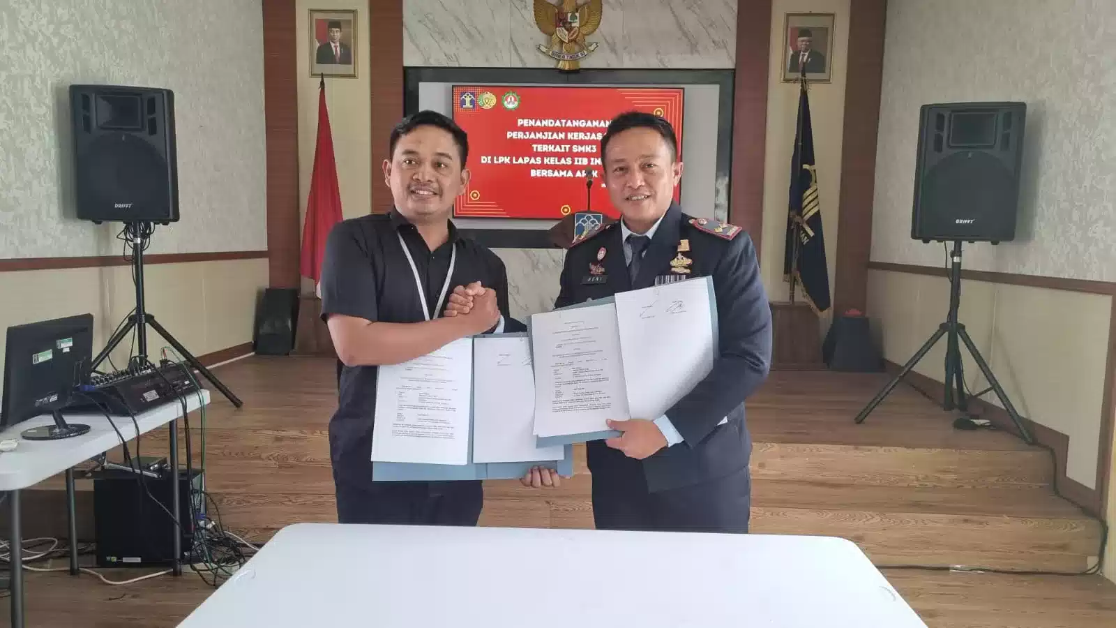 Implementasikan SMK3, Lapas Indramayu Teken Perjanjian dengan APIK I Teras Media