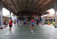 Keterangan foto : Warga Binaan Lapas Cirebon Latihan Bola Voli, (Selasa, 4/7/2023)