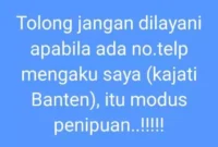 Keterangan foto : Kepala Kejaksaan Tinggi (Kajati) Banten, Didik Farkhan Alisyahdi merasa resah terkait dengan adanya dugaan modus pemipuan yang mengatasnamakan dirinya lewat media sosial WhatsaApnya, Kamis (13/7/2023)