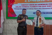 Keterangan foto : Kepala Kejaksaan Negeri Kota Malang Edy Winarko melalui Kasi Intelijen Eko Budisusanto mengatakan bahwa Kejaksaan Negeri Kota Malang menggelar lomba pidato, Selasa (18/7/2023)