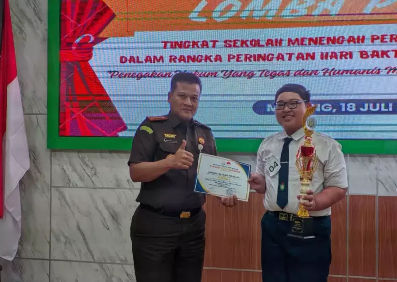 Keterangan foto : Kepala Kejaksaan Negeri Kota Malang Edy Winarko melalui Kasi Intelijen Eko Budisusanto mengatakan bahwa Kejaksaan Negeri Kota Malang menggelar lomba pidato, Selasa (18/7/2023)