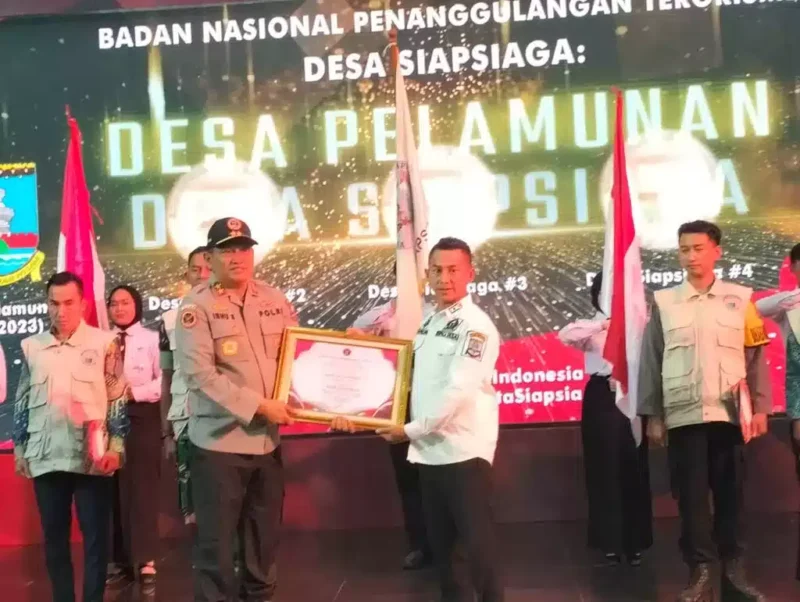 Keterangan foto : Badan Nasional Penanggulangan Terorisme (BNPT) menyatakan bahwa Desa Pelamunan di Kabupaten Serang, Jumat (21/7/2023)