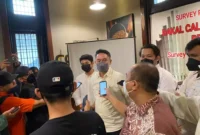 Keterangan foto : Lembaga survei Etos Indonesia Institute menilai kehadiran calon legislatif perempuan di Partai Gelora Dapil 1 Kota Bekasi sangat dominan, Selasa (25/7/2023)